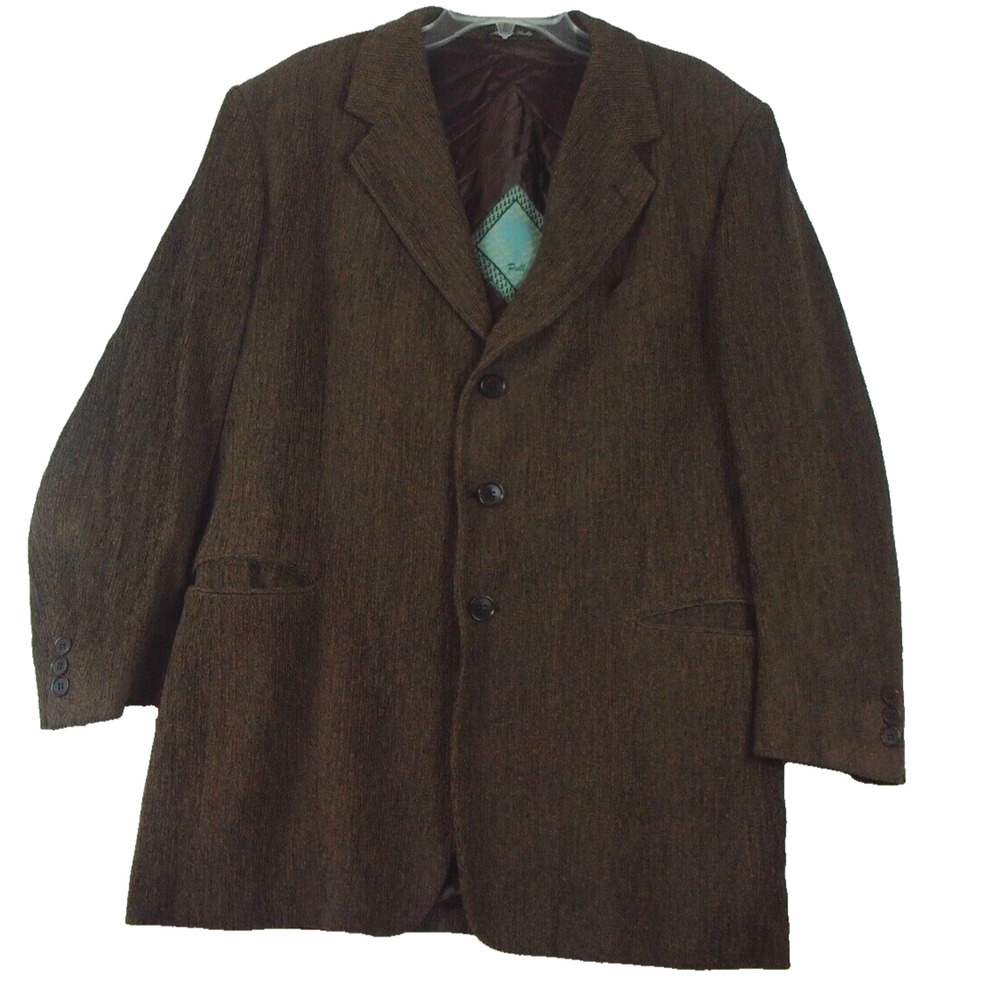 Pal Zileri Papillon Made‎ in Italy Men's Wool Blazer Sz 41 L Brown Sports Coat